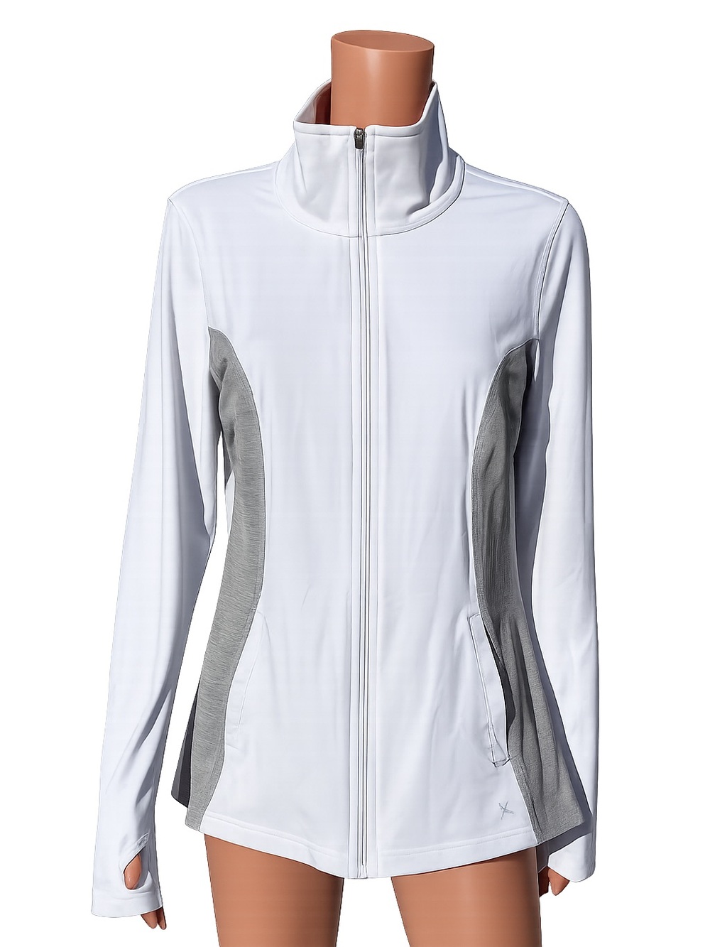 Danskin Now Semi-Fitted Lightweight Athletic Full Zip Jacket Mock Neck Sz L - Picture 2 of 12